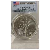 2021 1 OUNCE SILVER EAGLE MS70 GRADE