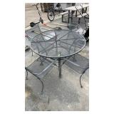 METAL PATIO TABLE & 4 CHAIRS