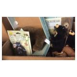 BX OF BEARS- FIGURINES, WIND UP TOY, BOOK, PUZZLE,