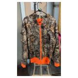 REVERSIBLE BURLY CAMO SAFETY ORANGE/ CAMO JACKET L