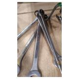 10 OVERSIZED WRENCHES VARYING SIZES