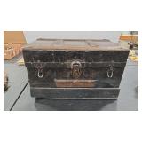 WOOD & METAL VTG  BLANKET TRUNK