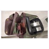 DULUTH LEATHER WAIST PACK AND WHISKEY FLASK
