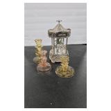 DEPRESSION CANDLESTANDS & MUSIC BOX