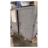 2 DOOR METAL ROLLING TOOL CABINET 66'HX60'WX30'D