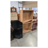 WOOD BOOK SHELF & GLASS SHELF DISPLAY STAND