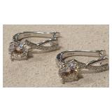 MOISSANITE 1CT  BRILLIANT  925 EARRINGS W/ GRA