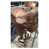 LEATHER WESTERN STYLE SADDLE 14' SEAT