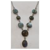 925 LARIMAR & LABRADORITE NECKLACE