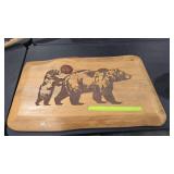 SLAB CARVED GRIZZLY BEAR WALL ART