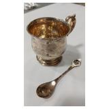 STERLING BABY CUP &  GERMAN SILVER SPOON