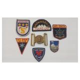 CANADIAN VTG SKI PATCHES & BRASS BELT BUCKLE