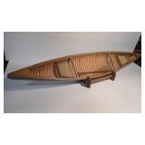 AM MODELS WOOD CANOE W/ STAND & PADDLES