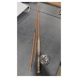 MILWARDS ENGLAND VTG BAMBOO FLY ROD & PFLUGER