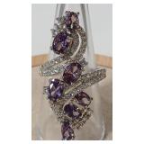 925 AMETHYST COLOR RING  SZ 8