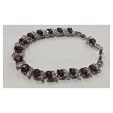 925 AMETHYST COLOR ADJ BRACELET