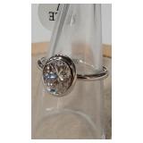 2 CT OVAL BEZEL SET 925 MOISSANITE RING W/ GRA