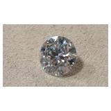 3CT MOISSANITE 9MM ROUND BRILLIANT GEMSTONE W/