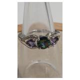 925 MYSTIC TOPAZ & IOLITE COLOR RING SZ 7