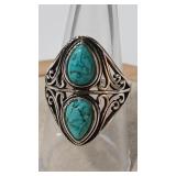 925 TURQUOISE RING SZ 8