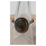 925 LABRADORITE COLOR RING SZ6