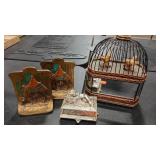 BRASS BOOK ENDS & TREASURE BOXES