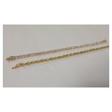14K CHINA/MEXICO TENNIS BRACELETS CZ & PERIDOT