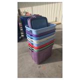8 PLASTIC TOTES AND 7 LIDS