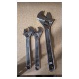 3 CRESCENT WRENCHES