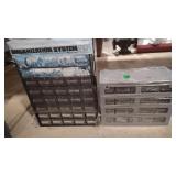 2 STORAGE BIN ORGANIZERS WITH SCREWS AND BOLTS