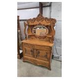 QUARTER SAWN OAK ANTQ BUFFET/SIDEBOARD W/ BEVELED