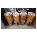 4 - SWISS STOVE STYLE STUMP STOOLS W/