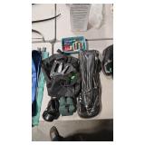 LEATHER RIFLE CASE, SHOOTING REST, AND ASST. AMMO