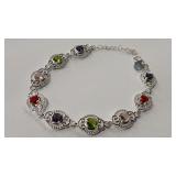925 MULTI COLORS  ADJ BRACELET