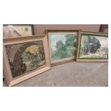 3 - VTG FRAMED ART