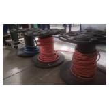 EXTENSION CORD AND 2 PARTIAL AIR HOSE REELS