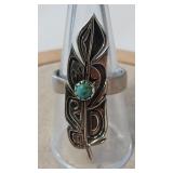 STERLING NAVAJO FEATHER RING SZ 7