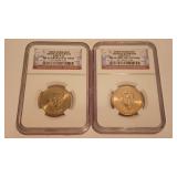 2 - 2007 P&D NGC MS65 THOMAS JEFFERSON DOLLARS