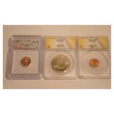 3 - GRADED WORLD COINS