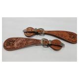 STERLING TOOLED LEATHER SPUR STRAPS