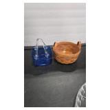 SM LONGABERGER & ART GLASS BASKETS