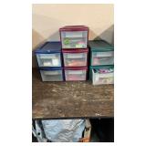 7 SMALL ORGANIZER DRAWERS W/ CONTENTS