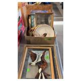 GROUP OF DECOR ITEMS, DRY ERASE BOARD & PICTURE