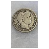 1914 SILVER BARBER HALF DOLLAR