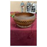 INLAID WOOD HAND TURNED BOWL