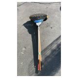 GRASS RAKE, 2 SHOP BROOMS
