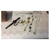 3 WRIST WATCHES, NECKLACES