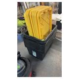 GROUP OF 9 TOTES W/ LIDS