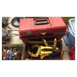 BX OF MISC GRIP WRENCHES, TAPE MEASURE & RED