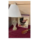 HAND CUT 24% LEAD CRYSTAL LAMP & MINI RATAN